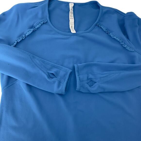 Lululemon Runder Under Long Sleeve Running Yoga Top in Beaming Blue (10) - Picture 11 of 13